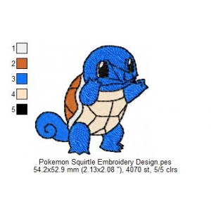 Pokemon Squirtle Embroidery Design